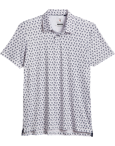Report Collection Modern Fit Knit Polo, Navy Palm Tree 3 Report Collection Modern Fit Knit Polo, Navy Palm Tree