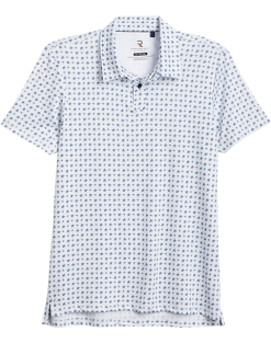 Report Collection Modern Fit Knit Polo, White & Blue Floral