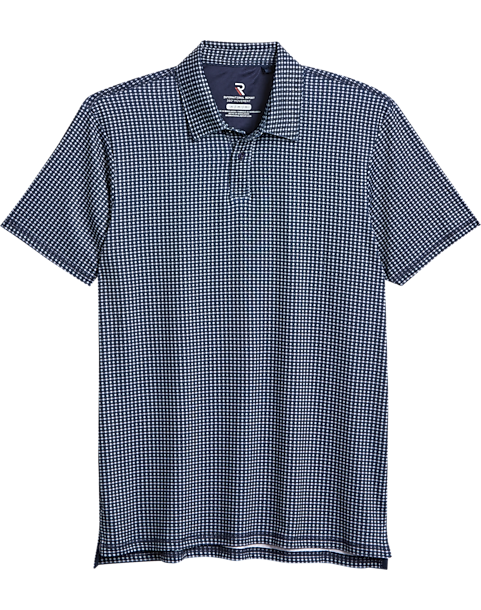 Report Collection Modern Fit Knit Polo, Navy Geo 3 Report Collection Modern Fit Knit Polo, Navy Geo
